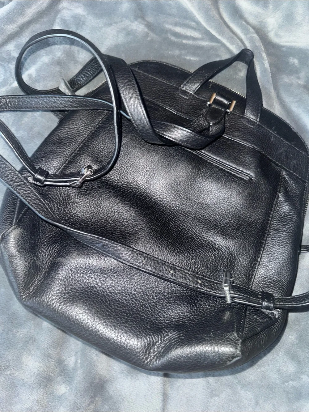 Michael Kors Black Pebbled Leather Men's Backpack with Front Zip Pocket